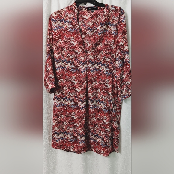 Sharagano Stylish Red Patterned Women's Dress Size 4 - Picture 1 of 12